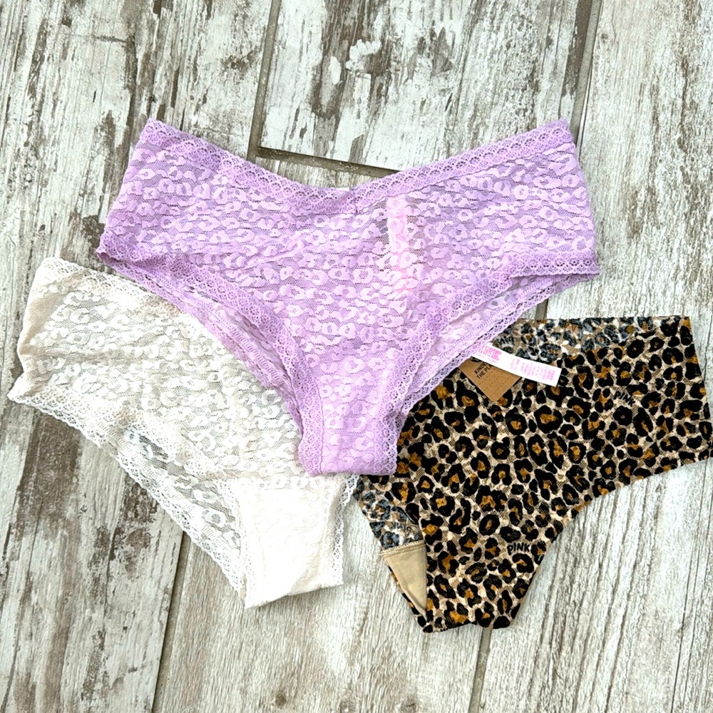 PINK by Victory Secret. NEW- Didn’t return on time. Size S|P for all 3 pair.
